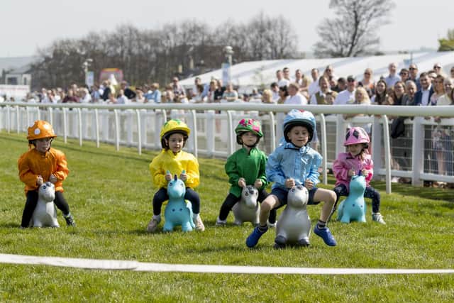 Easter Saturday at the Races features the Happy Hopperz race. Picture: Alan Rennie
