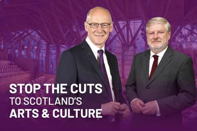 Deputy First Minister John Swinney and Culture Secretary Angus Robertson are being targeted by campaigers trying to overturn a 10 per cent budget cut for Creative Scotland