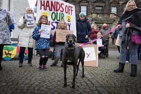 The Black Bitch protest in Linlithgow town centre on Saturday. Photo by Angus Laing.