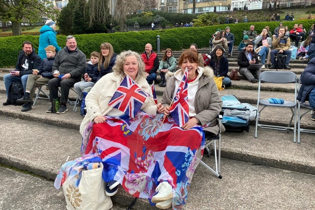 Many were decked out in British flags