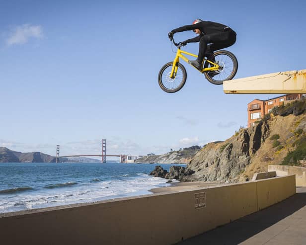 Danny MacAskill spent several weeks filming his new video, Postcard from San Francisco. Picture: Dave Mackison