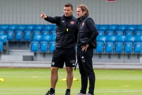 Hearts manager Robbie Neilson with assistant Lee McCulloch.