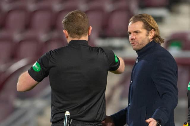 Robbie Neilson was sent off by John Beaton in the aftermath of Hearts' defeat by Raith Rovers in January