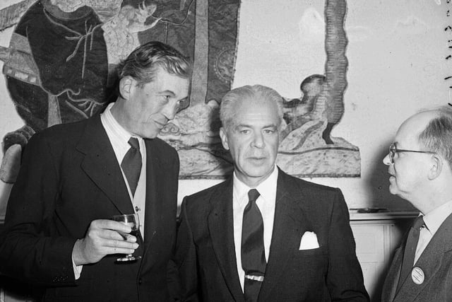 American film director John Huston and producer Walter Wanger at the Edinburgh Film Festival in 1954.