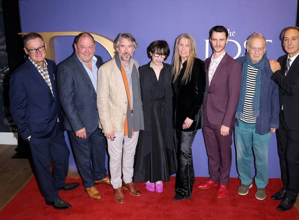 The UK premiere of The Lost King in London on September 26 with Phillipa Langley pictured (fourth right) next to Sally Hawins and writer and director Steve Coogan (third left).