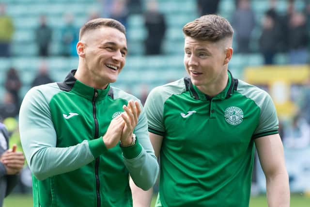 Hibs have spoken about the fitness of Kyle Magennis, left, and Kevin Nisbet as part of a wide-ranging injury update