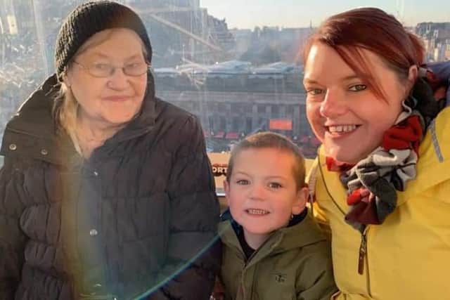 Bernice with her daughter Kirsty and grandson George. Picture: contributed