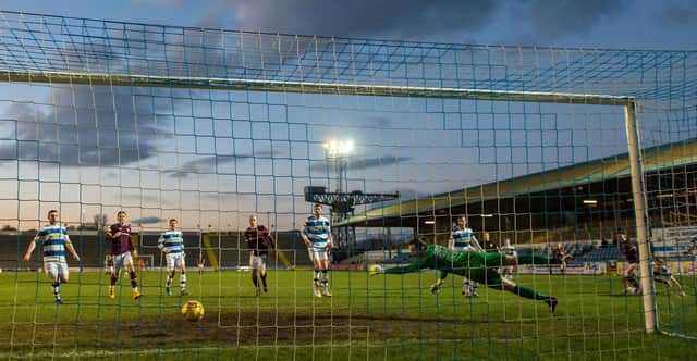 Hearts fans were delighted to see their team go back to the top of table. Picture: SNS