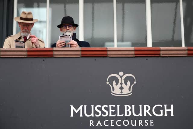 Spectators at Musselburgh Racecourse.