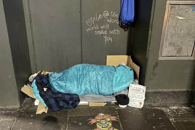 Ten people slept rough along Edinburgh's Princes Street in minus five temperatures