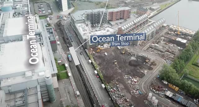 Picture taken from video, progress of trams to Newhaven.