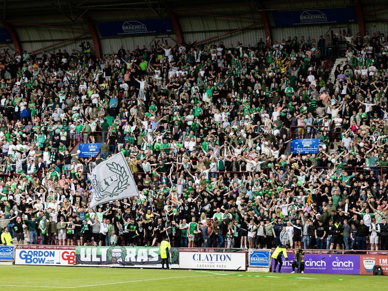 The away end was packed