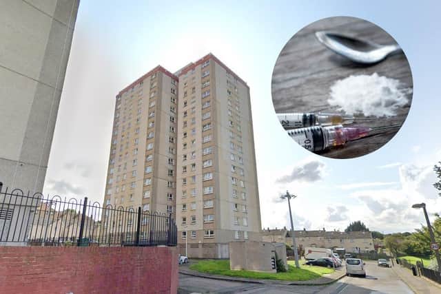 Officers raided four flats on Moredunvale Bank, Craigour, on Thursday, seizing heroin and cocaine in what they described as an “intelligence-led operation”.