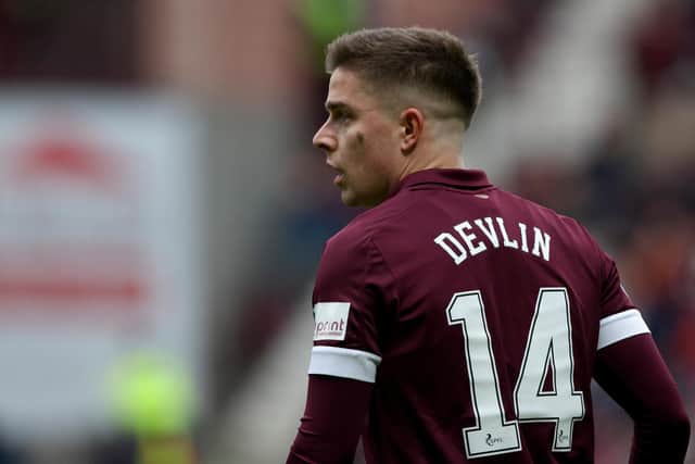 Cammy Devlin is itching to play for Hearts against Hibs.