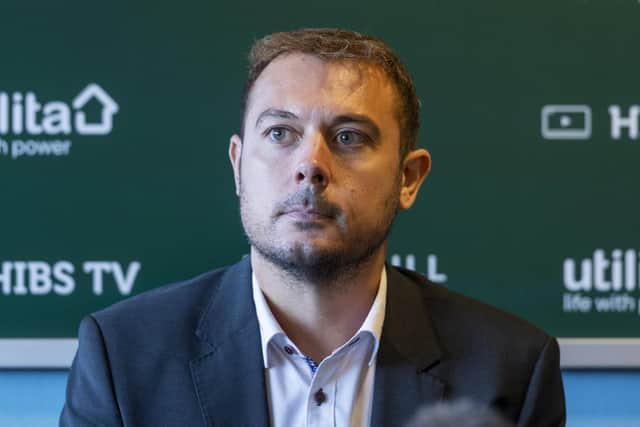 Hibs chief executive Ben Kensell has vowed to investigate the throwing of missiles