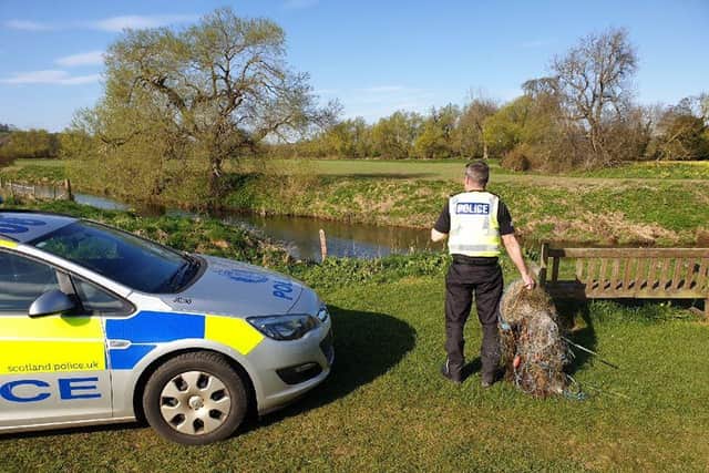 Police found a net by the river Tyne.
