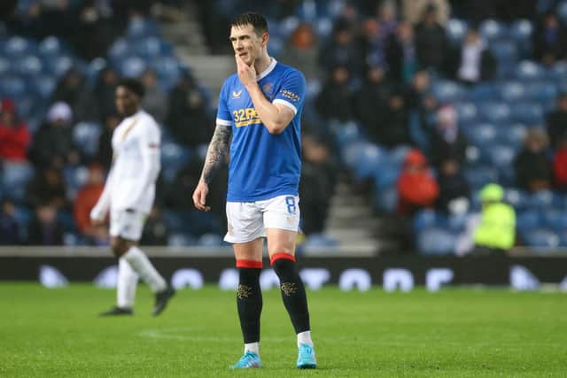 Rangers midfielder Ryan Jack was injured during Sunday's cinch Premiership win over Hearts. Picture: SNS