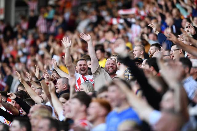 Sunderland fans having a good time against Accrington.