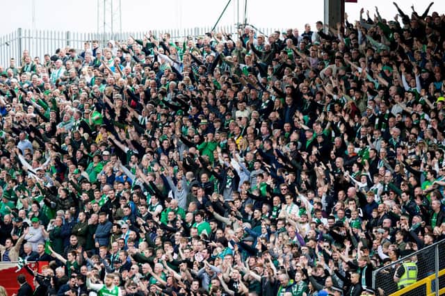 Hibs will be backed by a large travelling support at Pittodrie