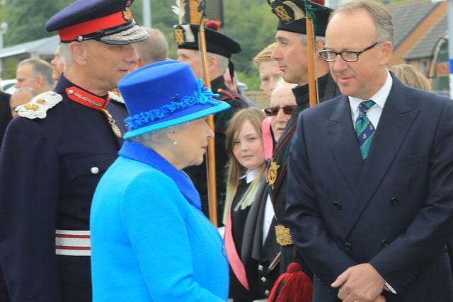 The Queen chatted to local people and dignitaries.