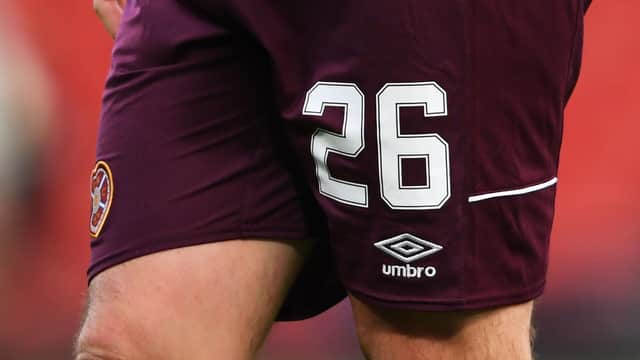 Hearts players wore No.26 on their shorts during the 2019/20 Scottish Cup final in tribute to Marius Zaliukas. Picture: SNS