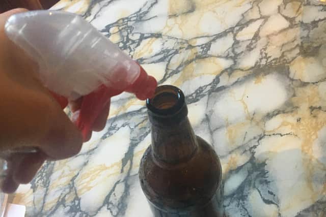 Clean the bottles you are using with non-rinse sanitiser just before using them. It's important to make sure they are squeaky clean before bottling!