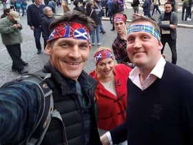 Rob Wainwright (left) with the late Doddie Weir (far right). Wainwright, who was previously a teammate of Doddie and Scottish rugby captain for British and Irish Lion, has vowed to keep Doddie's fundraising legacy alive to help find a cure for Motor Neurone Disease (MND).