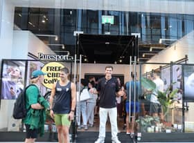 Grayson Hart at the Puresport pop-up store on London's Oxford Street.