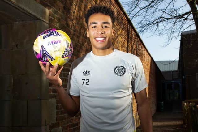 Hearts' Bournemouth loanee James Hill has a long throw in his arsenal. Picture: SNS