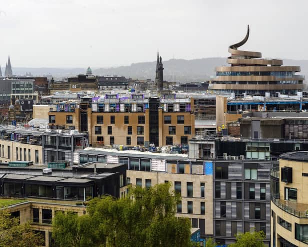 The St James Quarter with the W hotel's signature swirl prominent on the skyline.  Picture: Ian Georgeson.