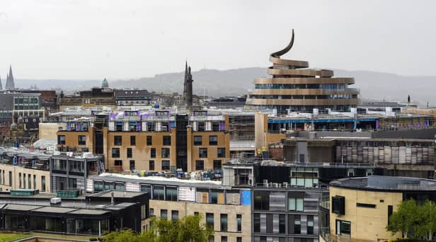 The St James Quarter with the W hotel's signature swirl prominent on the skyline.  Picture: Ian Georgeson.