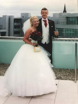 Sarah and Steven Hinks on their wedding day