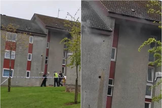 Footage showed smoke coming from the flat in Livingston on Saturday night.