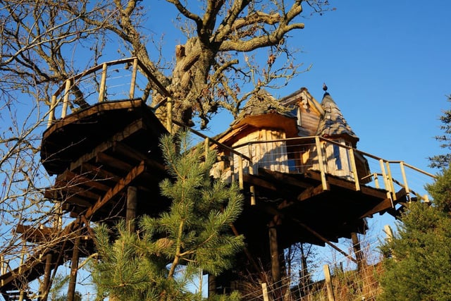 The Ash Tree Howf is one of two treehouses available to book at Craighead Howf. Built high up in the tree tops, the property offers stunning views over the Ochil hills and guests are able to bask in peace and quiet.