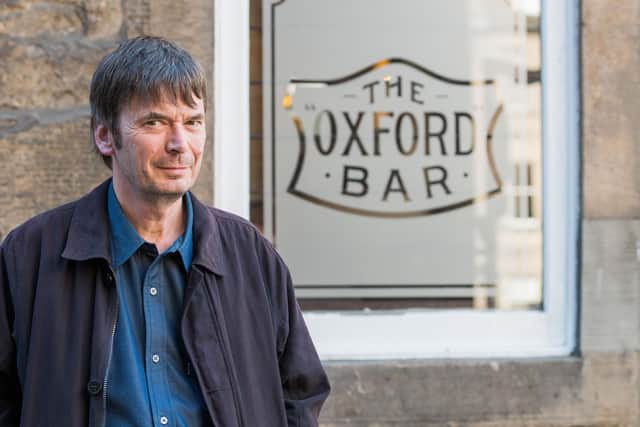 Bestselling author Ian Rankin, pictured outside his favourite Edinburgh pub.
