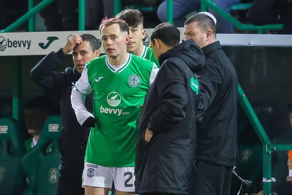 Harry McKirdy came on as a sub in Hibs' 2-2 draw with Motherwell during January