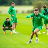 Kevin Nisbet is put through his paces at the Hibernian Training Centre