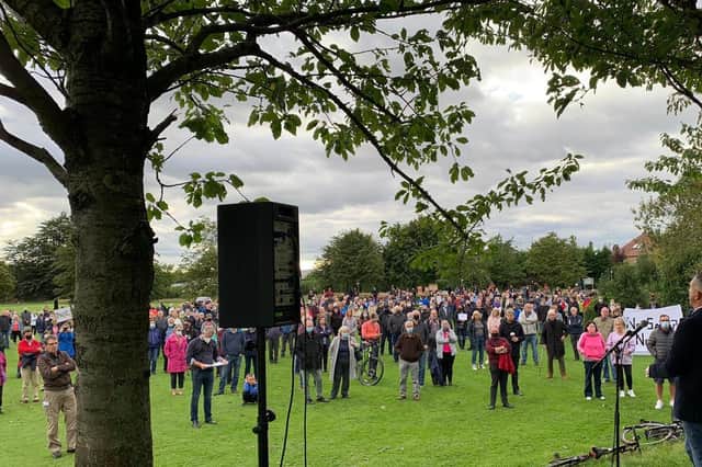 Up to 1,000 people are said to have attended an open-air public meeting on the issue