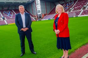 Hearts owner Ann Budge and new chief executive Andrew McKinlay.