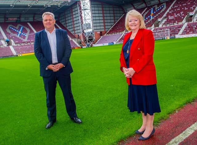 Hearts owner Ann Budge and new chief executive Andrew McKinlay.