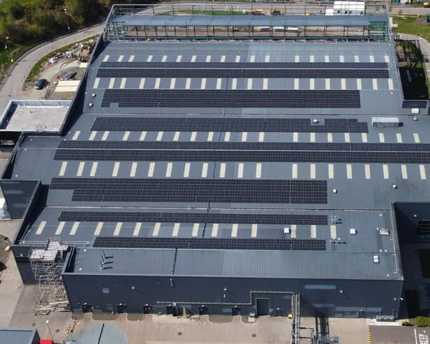 The company has installed about 1,500 solar panels that cover the majority of the building’s roof, and that are set to reduce current on-site energy use by 30 per cent. Picture: contributed.