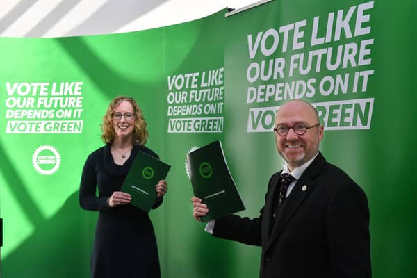 Scottish Greens co-leaders Patrick Harvie and Lorna Slater launch the party's election manifesto in April (Picture: John Devlin)