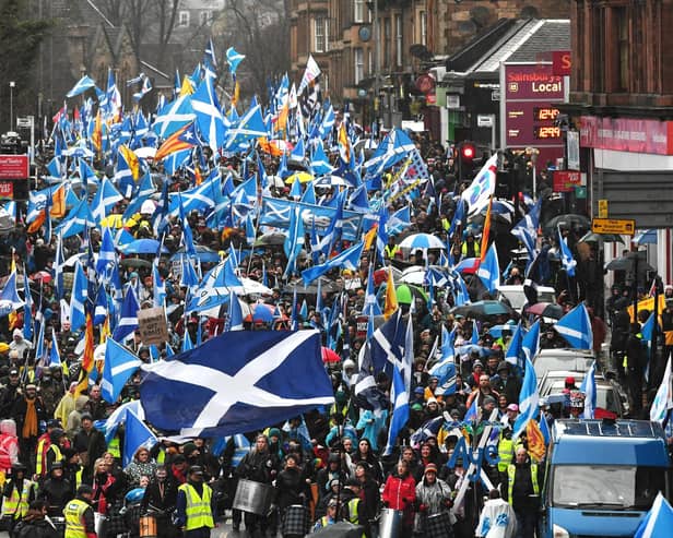 Scottish independence supporters in Glasgow, January 2020. Picture: John Devlin/JPIMedia