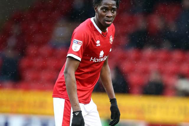 Walsall's Elijah Adebayo is wanted by Hearts. Pic: Getty Images.
