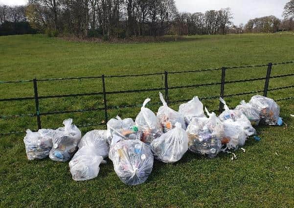 Police thank West Lothian Litter Pickers for voluntarily clearing rubbish from Howden Park on Saturday, April 10 (Photo: Police Scotland).