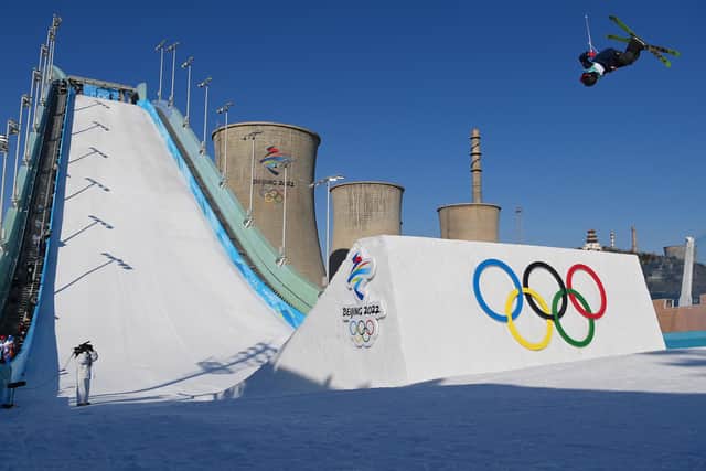 Kirsty Muir performs a trick during the women's freestyle skiing Big Air final on day 4 of the Beijing 2022 Winter Olympic Games
