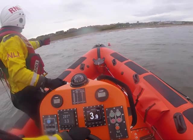 The Kinghorn RNLI crew saved the life of a swimmer swept ashore in Kirkcaldy at the weekend.