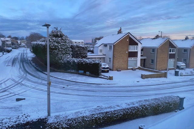 The scene in South Queensferry this morning, after snow hit the town last night.