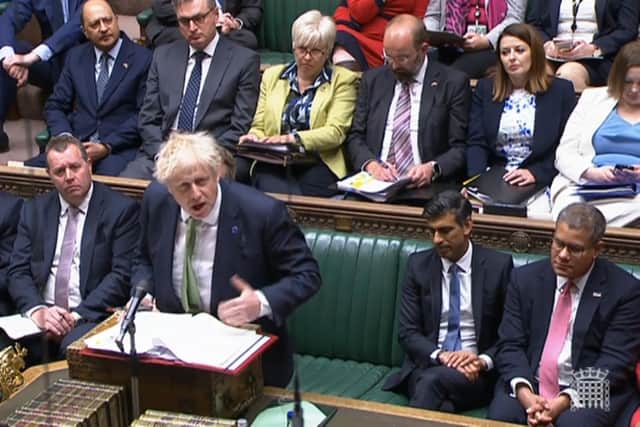Boris Johnson was urged by Labour to introduce a windfall tax on energy companies' excess profits to help tackle the cost of living crisis (Picture: House of Commons/PA)