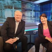 Ruth Davidson with host Bernard Ponsonby (Pic: STV)
